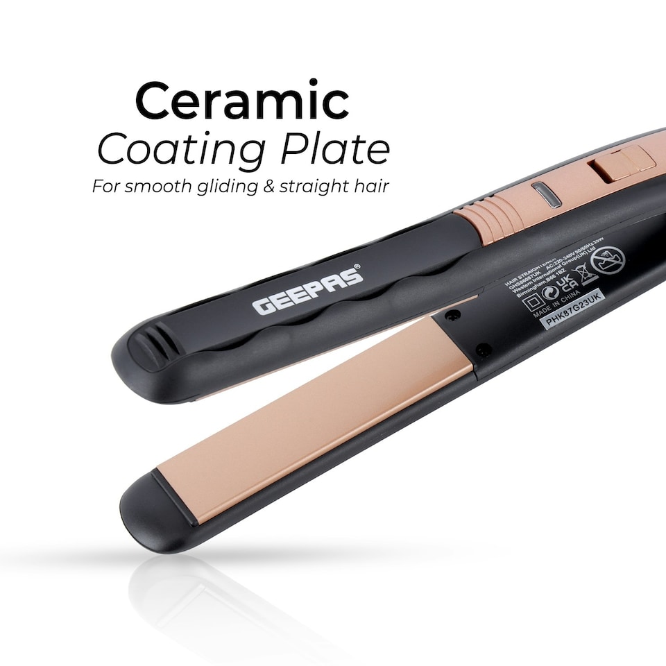 image 1 of GEEPAS Ceramic Hair Straighteners - Black