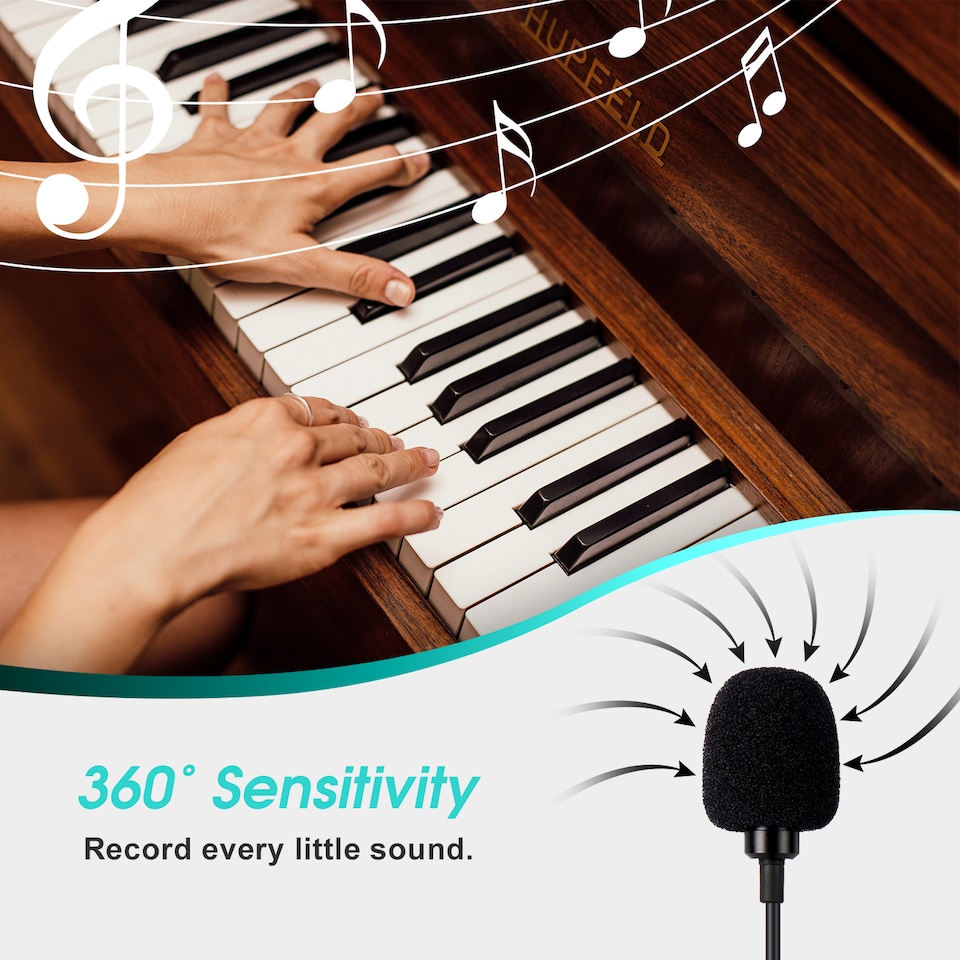 image 1 of Lavalier Lapel Microphone Clip-On Omnidirectional TRRS TRS - Daffodil MCP100