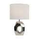 image 2 of Sculptured - Metallic Ceramic 38cm Table Lamp with Grey Fabric Shade Chrome | Grey