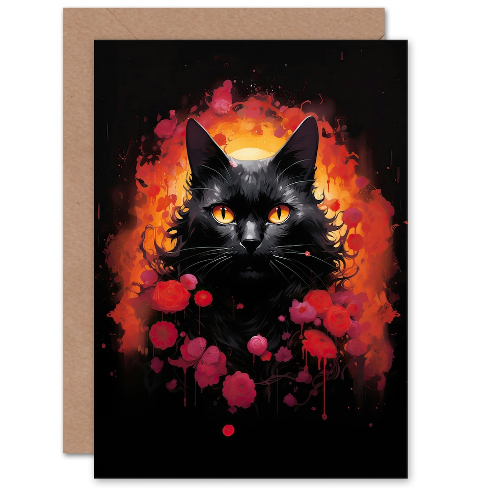 image 1 of Lover Gift Pet Portrait Red Roses Orange Art Card