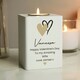 image 3 of Personalised Hearts Wooden Tealight Holder White