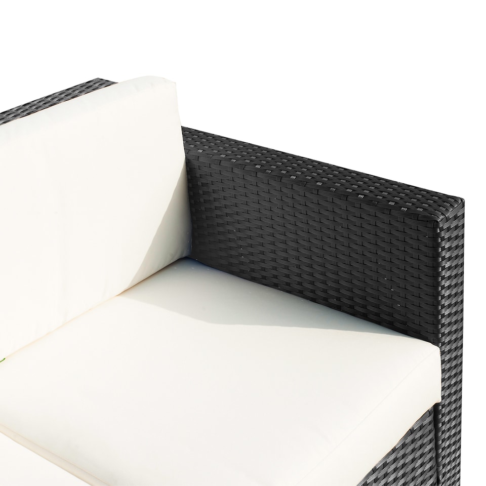 image 1 of Outsunny Rattan Wicker 3-seater Sofa Chair Patio Furniture w/ Cushion Black