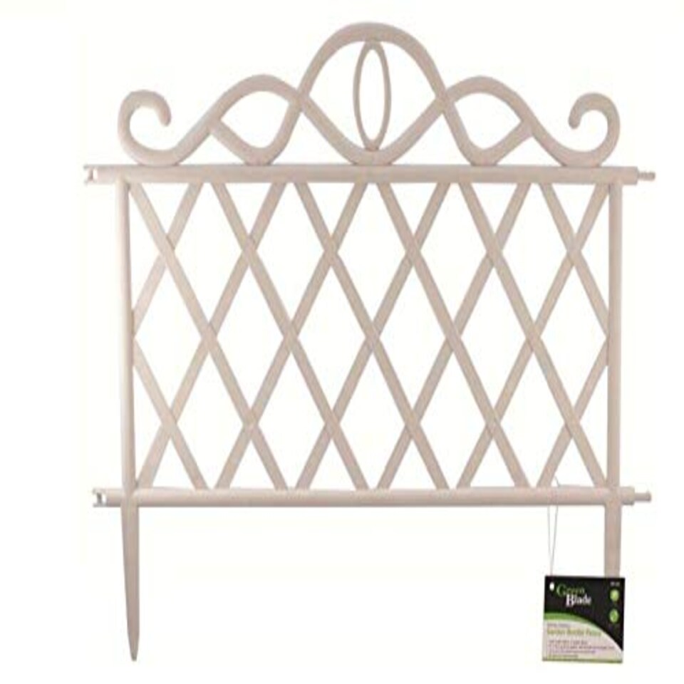 image 1 of 27cm White Plastic Garden Patio Lawn Border Fence Edging