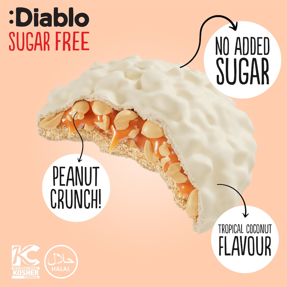 image 1 of Diablo No Added Sugar Caramel and Peanut Coconut Cookies 100g