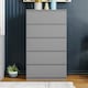 image 9 of Vida Designs Denver 5 Drawer Chest of Drawers Bedroom Storage, Grey