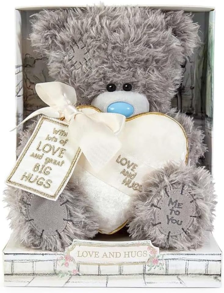 image 1 of Me to You Cute Plush Love & Hugs Bear 19cm High Presented On Premium Gift Plinth Signature Collection