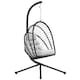 image 9 of Outsunny PE Hanging Swing Chair w/ Thick Cushion, Patio Hanging Chair, Black 
