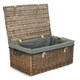 image 1 of 62cm Antique Wash Picnic Basket Cotton Lining Grey | Grey | One Size