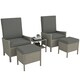 image 9 of Outsunny 5 PCS Rattan Garden Furniture Set w/ Cushions | Multi | Chair