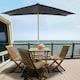 image 2 of Outsunny Wooden Garden Parasol Sun Shade Patio Umbrella Canopy Dark Grey