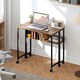 image 2 of HOMCOM 80 cm Foldable Computer Desk on Wheels for Small Spaces | Brown