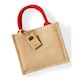 image 1 of Westford Mill Jute Mini Gift Bag - Natural/Bright Red - One Size | Brown | 1