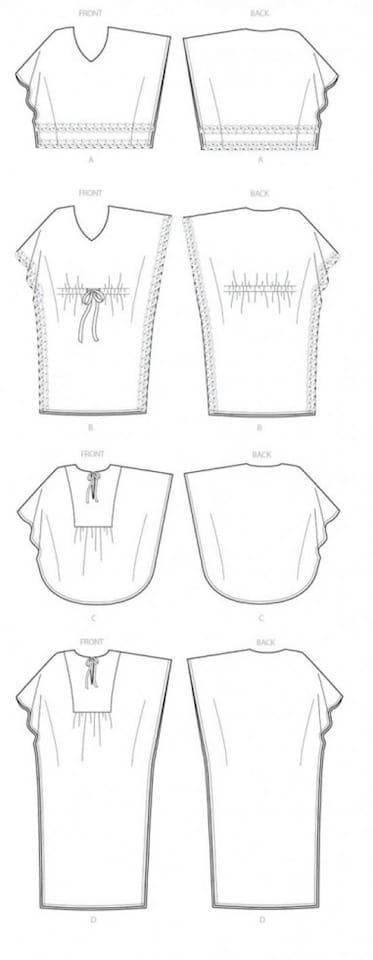 image 1 of Butterick 6559 Paper Sewing Pattern – Women’s Tops, Tunics & Caftans, Sizes Zz (L–XL–XXL), Easy