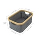image 5 of JVL Bambanio Foldable Bamboo Storage Basket, 26L, Set of 2 - Grey Grey