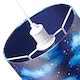 image 5 of Modern Navy Blue Childrens Lamp Shade with Bright Gold Stars and White Clouds | Blue | 10"