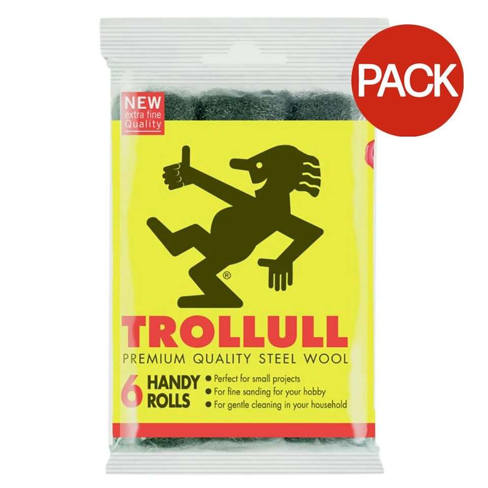 Trollull Economy Steel Wool Rolls (Pack Of 6) - Silver - One Size
