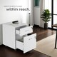 image 8 of Filing Cabinet - 2 rolling,  lockable drawers, fits A4 documents White