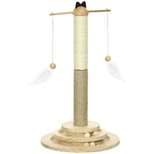PawHut Cat Tree Scratching Post with Interactive Toy Ball Jute Sisal Wood