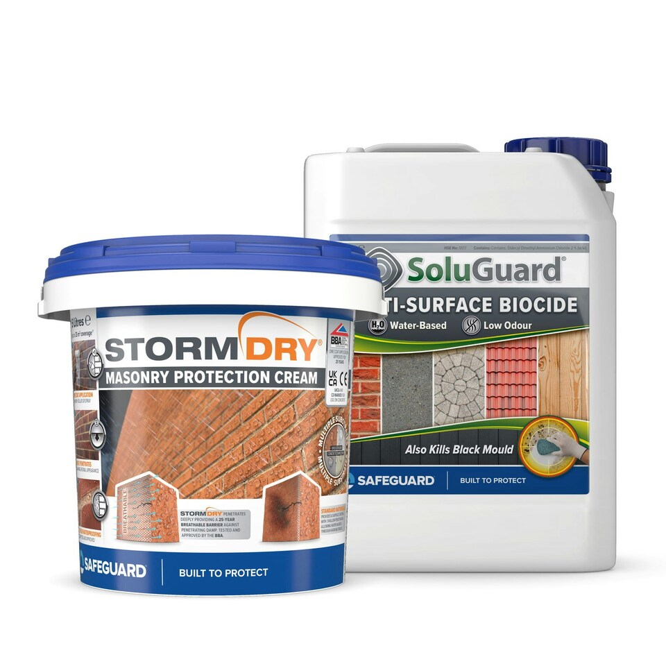 image 1 of Stormdry Masonry Waterproofing Cream 5L + Soluguard Biocide - Ultimate Home Protection