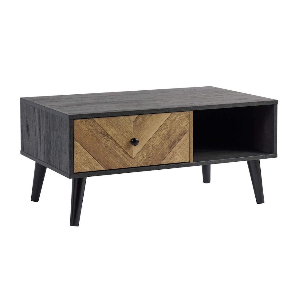 image 1 of Coffee Table 1 Drawer Open Storage Home Living Room Furniture Unit | Black