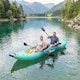 image 2 of Outsunny 2.5' Inflatable Kayak 2-person Sit on Canoe with Paddles | Blue | Blue and Yellow | 381 x 94 x 40 cm