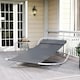 image 2 of Outsunny Single Texteline Outdoor Hammock Bed Patio Sun LoungerRocker Grey