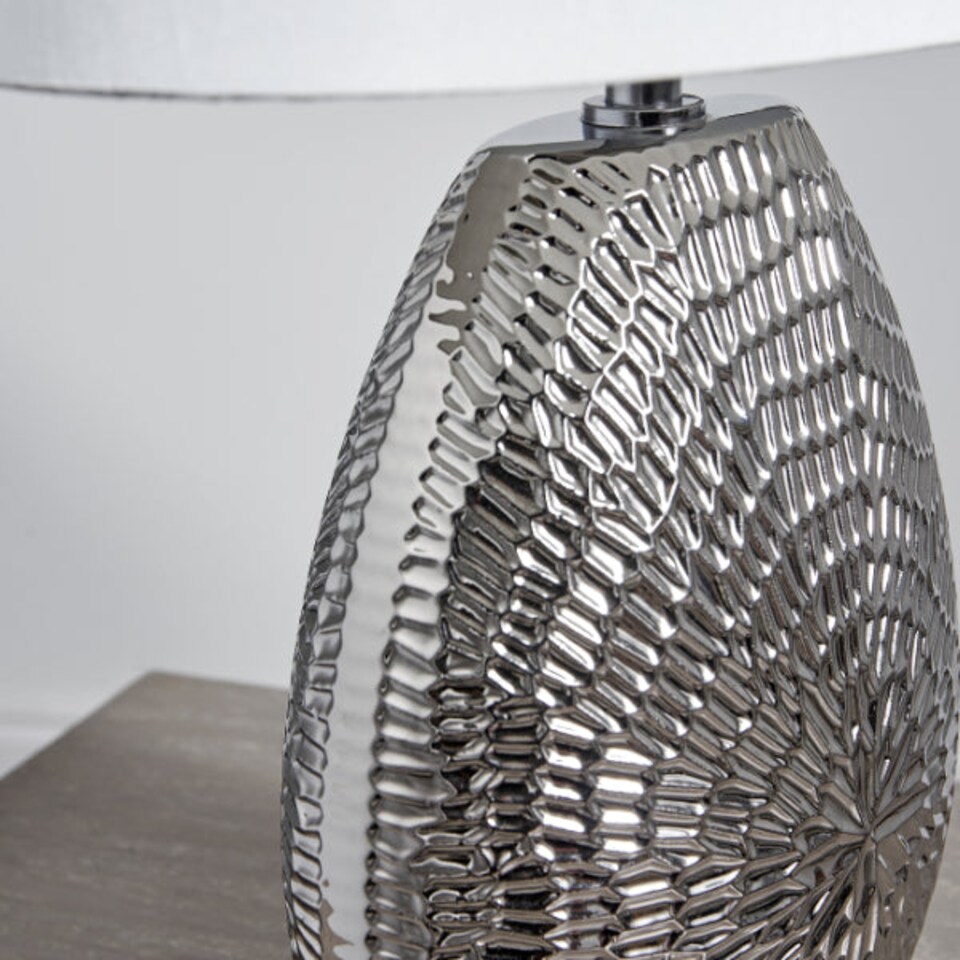 image 1 of Caitlin Small Silver Ceramic Table Lamp