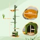 image 7 of PawHut 6-Level Floor to Ceiling Cat Tree, 230-275cm Height, Green