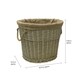 image 5 of JVL Antiques Wash Canvas Lined Oval Log Basket with Rope Handles, 46x57x46 cm Brown