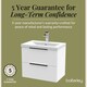 image 6 of Balterley Fluted Front Wall Hung 2-Drawer Bathroom Vanity Unit with 1 Tap Hole Basin, Handles | White | Satin White