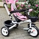 image 9 of HOMCOM 6 in 1 Kids Trike for 1-5 Years, Toddler Tricycle Folding Bike with Parent Handle, Reversible Seat, Storage Basket, Canopy, 5-point Seat Harness, Pink