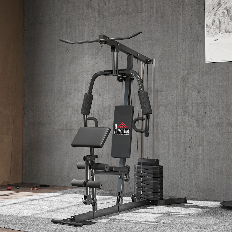 image 1 of HOMCOM Multi Home Gym Machine with 45kg Weight Stack for Full Body Workout