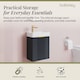 image 2 of Balterley Wall Hung Cloakroom Vanity Basin Unit with Handle Compact Bathroom Storage | Grey | Satin Soft Black | 438 x 400 x 222mm | 1