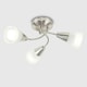 image 2 of ValueLights Ricardo Brushed Silver Semi-Flush Light and E14 Golfball LED 4W Cool White 6500K Bulb
