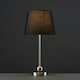 image 2 of ValueLights Theydon Brushed Silver Table Lamp with Small Black Tapered Shade and E14 Golfball LED 4W Warm White 3000K Bulb Black