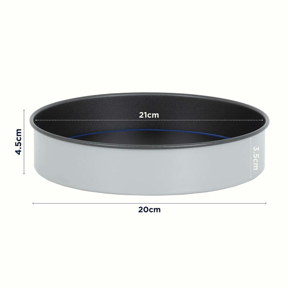 image 1 of PushPan Set of 2 x 8 Inch Shallow Cake Tins Grey/Pewter