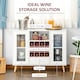 image 3 of HOMCOM Modern Sideboard Storage Cabinet Kitchen Cupboard Dining Bar Server with Glass Doors, Drawer & 12-Bottle Wine Rack for Living Room, White | White | White