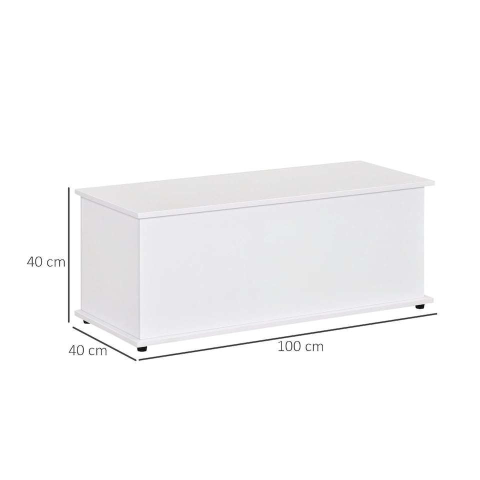 image 1 of HOMCOM Storage Chest With Lid, 113L Storage Box, White