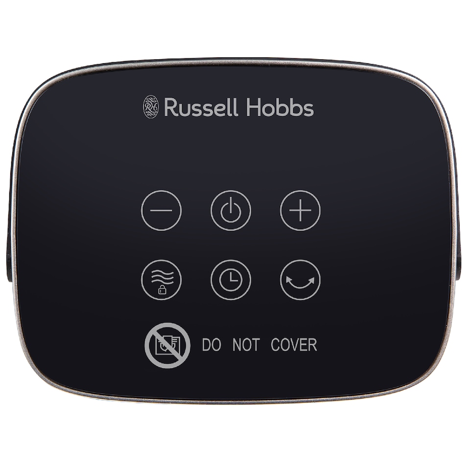 image 1 of Russell Hobbs RHCH2001S Space Heater in Black & Silver Square 1500W Portable Electric Heater