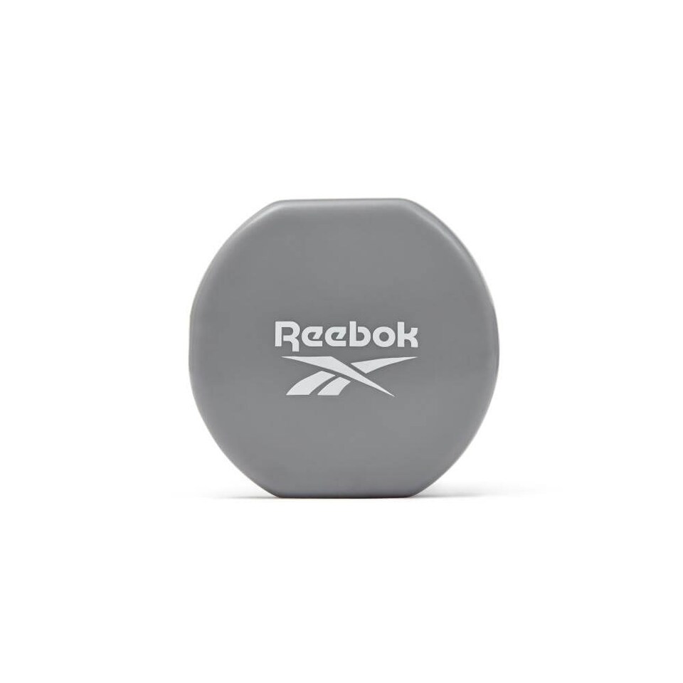 image 1 of Reebok 3kg Vinyl-Coated Cast Iron Dumbbell Pair, Grey, Anti-roll Design | Multi | Grey | 6.2KILOGRAMS