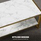 image 10 of HOMCOM Two-Tier Coffee Table with Marble Effect Shelf and Metal Frame Black