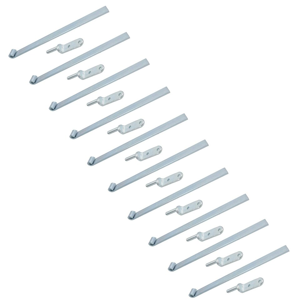 image 1 of HD Long Tailgate Straight Hinge 460mm x 40mm + 12.5mm Bolt on Gudgeon Pin 10pk Silver