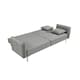 image 3 of Grey Linen Sofa Bed with 2 Cushions
