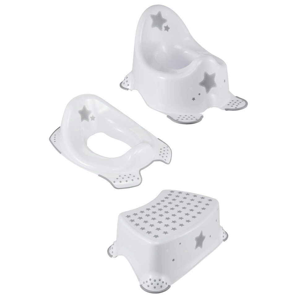 Keeeper White Stars Baby Potty, Toilet Seat & Step Stool Set Tesco