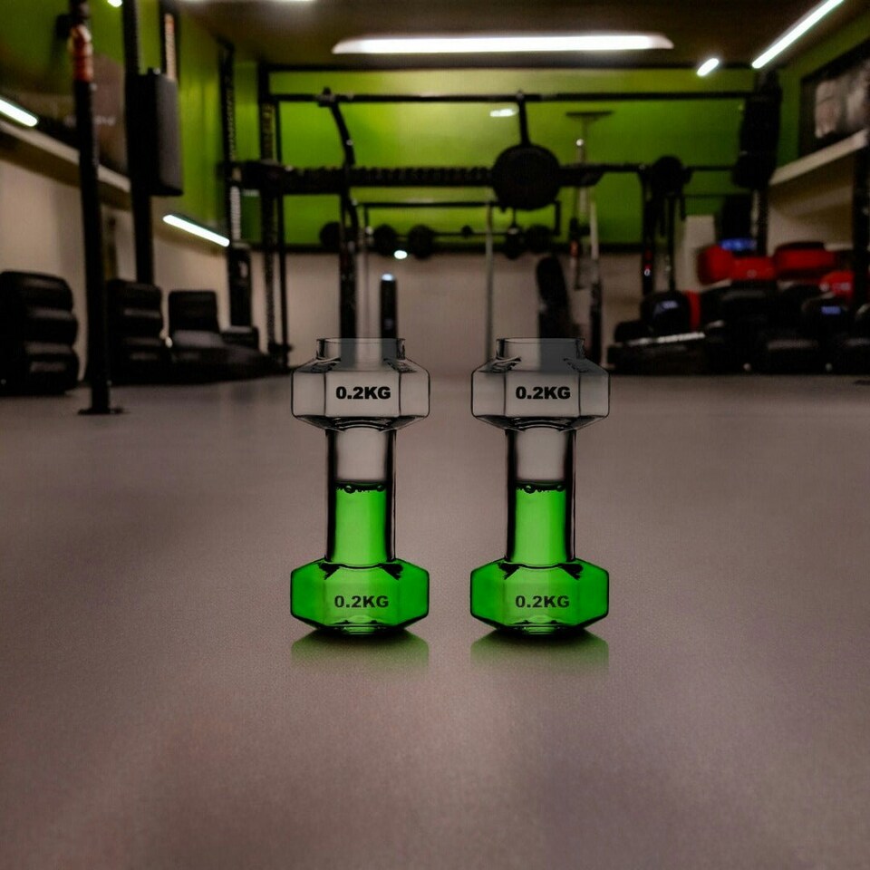 image 1 of Dumbbell Shot Glasses 2 Pack Clear
