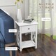 image 4 of HOMCOM 55cm End Side Table w/ Drawer Shelf Stand Black White