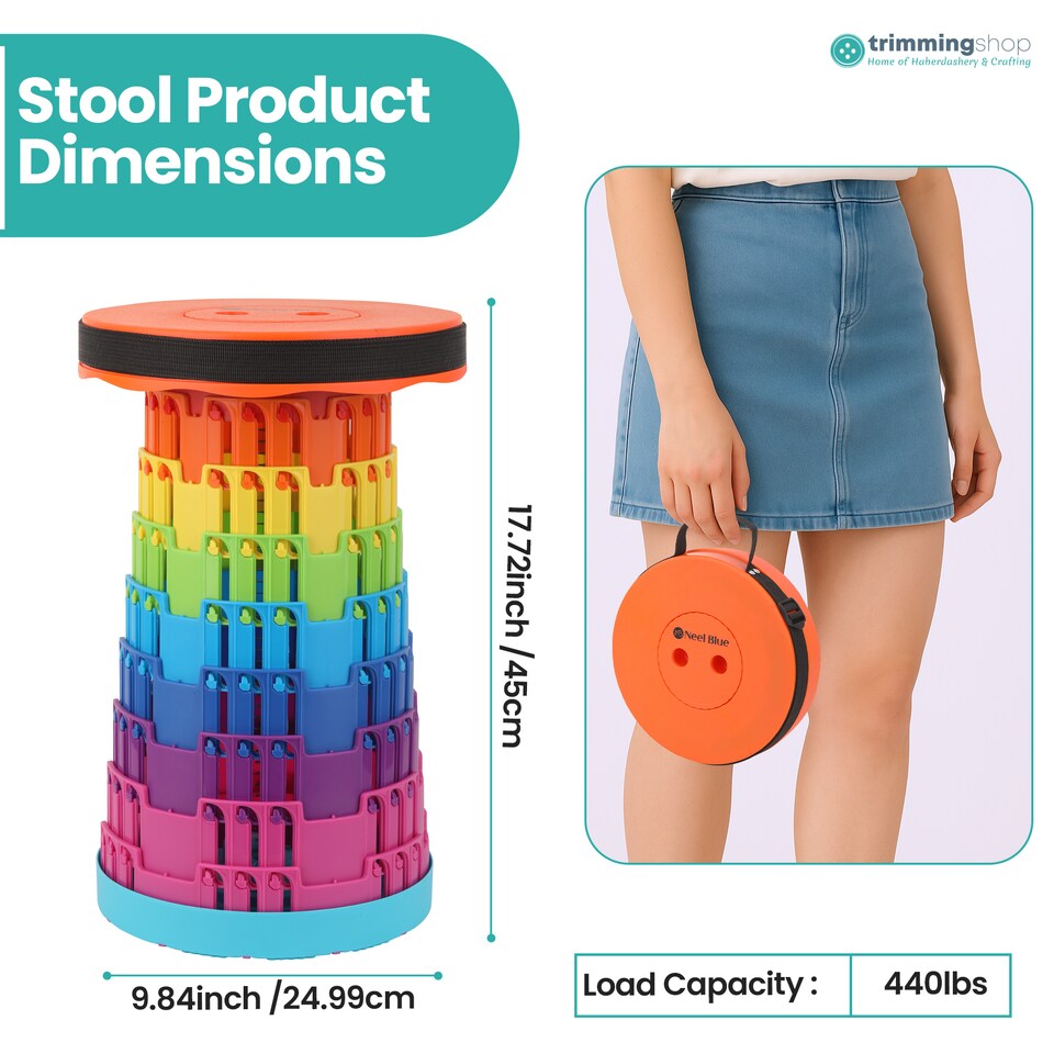 image 1 of Trimming Shop Portable Folding Stool, Telescopic Collapsible Stool