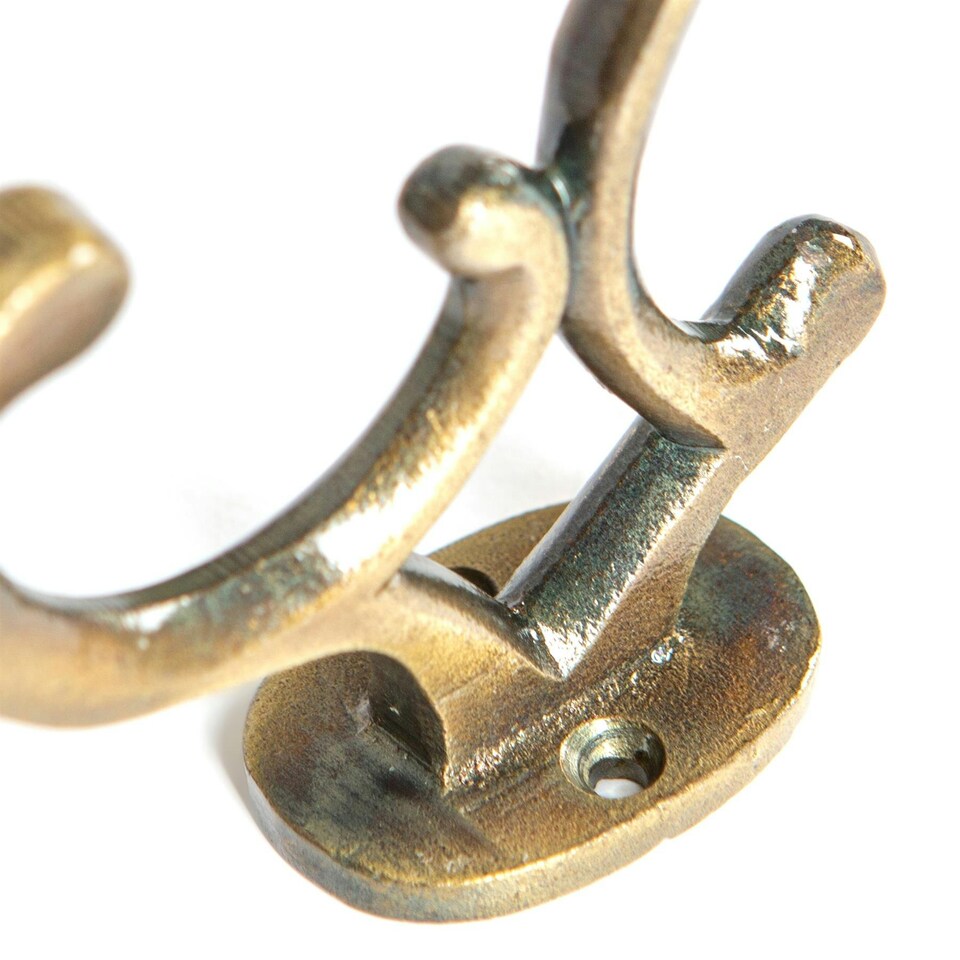 image 1 of Hammer & Tongs Ornamental Hat & Coat Hook - W30mm x H130mm - Brass
