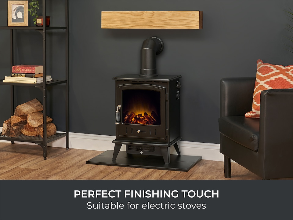 image 1 of Adam Angled Decorative Stove Pipe in Black