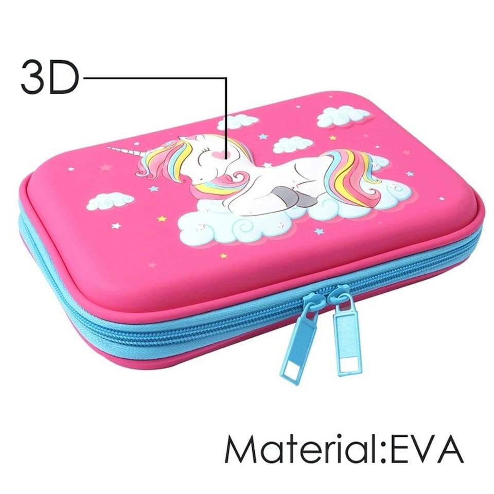 image 1 of Unicorn Design 3D Embossed Pencil Case